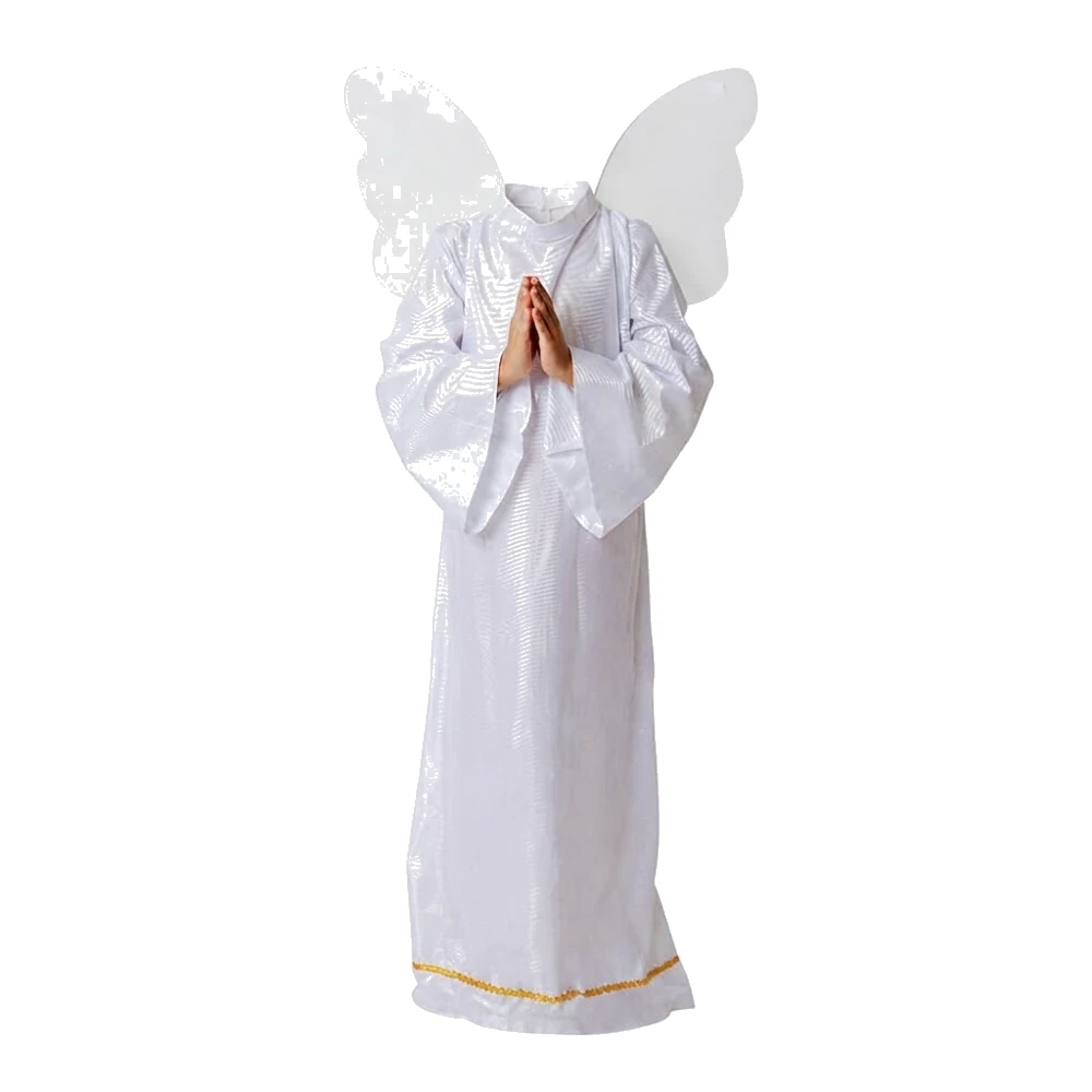 Disfraz de Ángel Infantil Unisex – Túnica Blanca y Alas