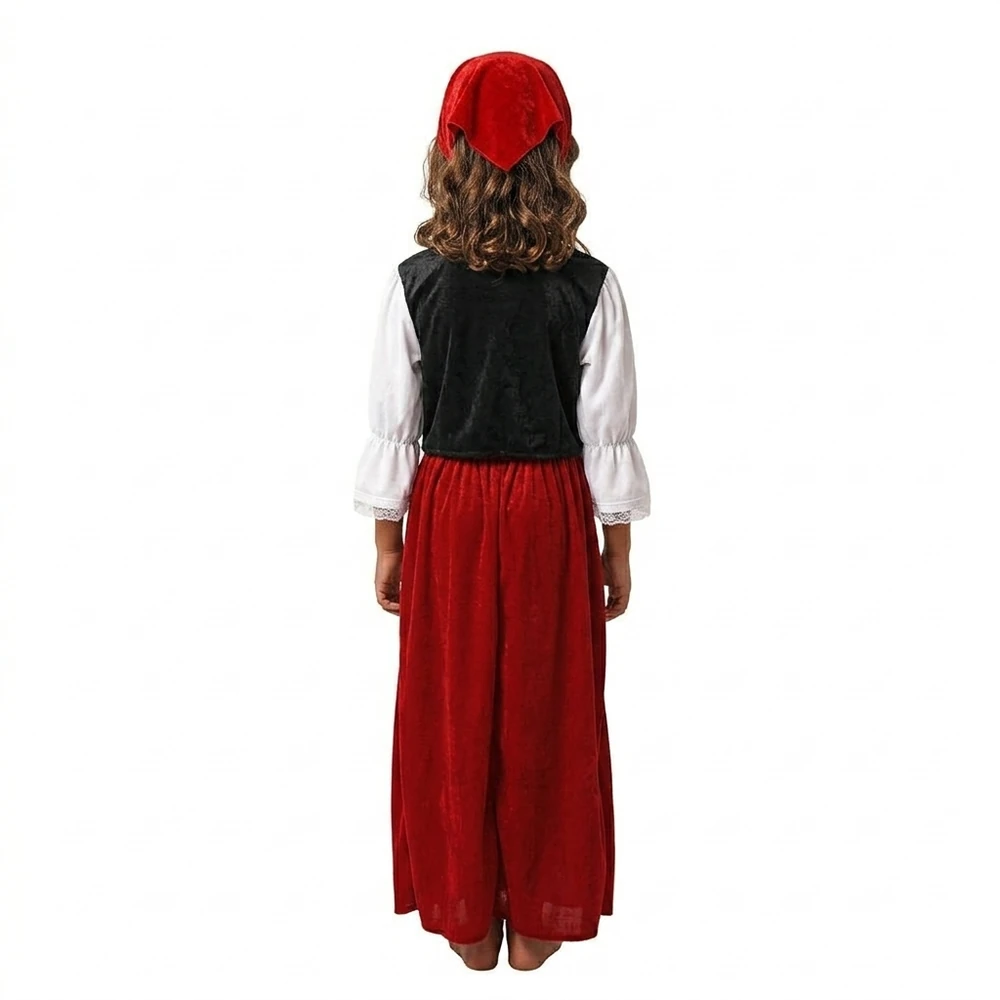 Disfraz de Campesina Medieval Infantil - vista espalda | Disfraces Lucero