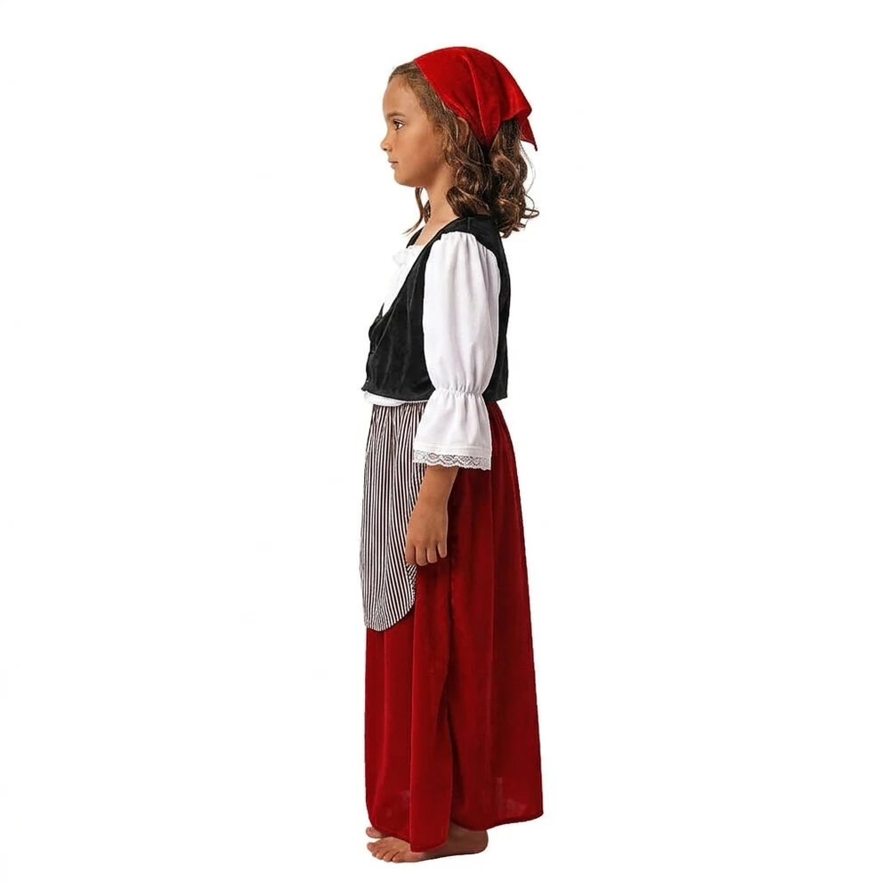 Disfraz de Campesina Medieval Infantil - vista lateral | Disfraces Lucero