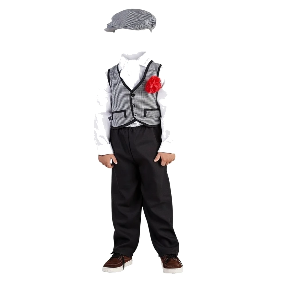 Disfraz de Chulapo Madrileño Infantil – Conjunto Completo de 5 Piezas
