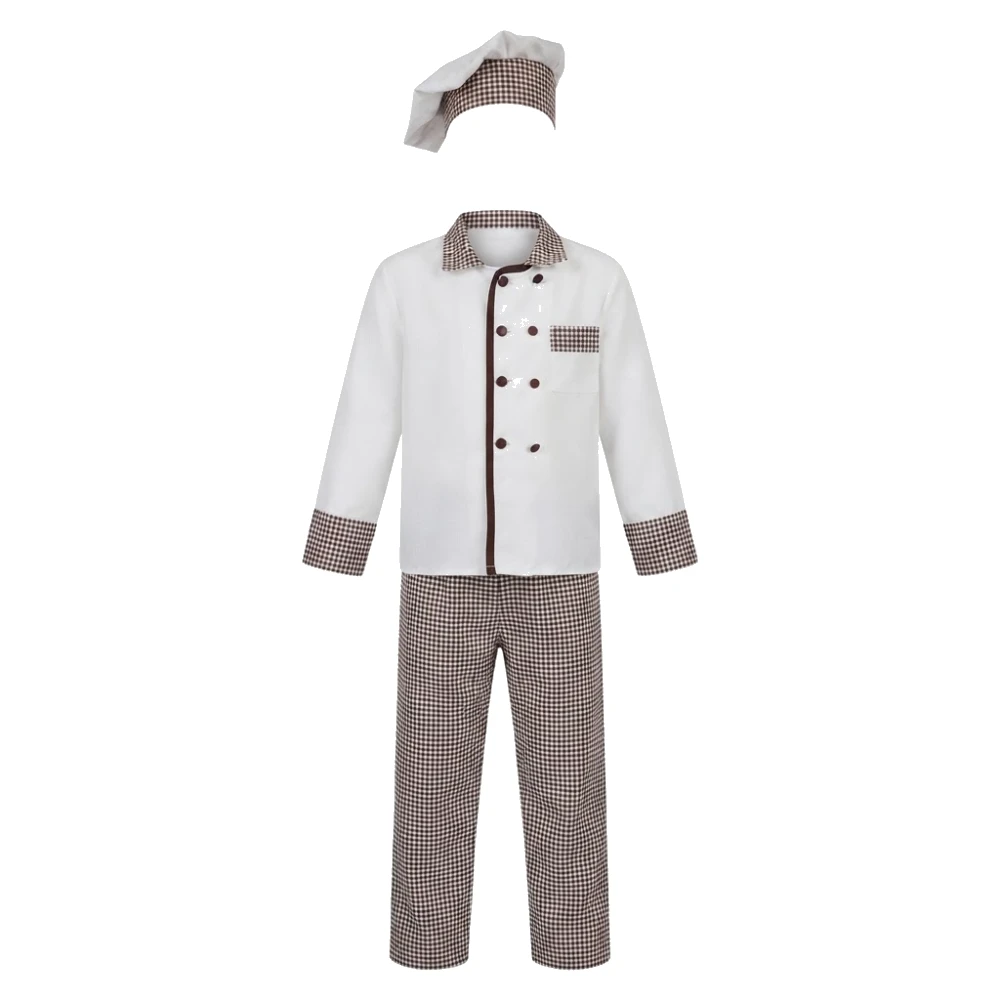 Disfraz de Cocinero Infantil – Traje de Pequeño Chef y Repostero (Gorro, Camisa y Pantalón)