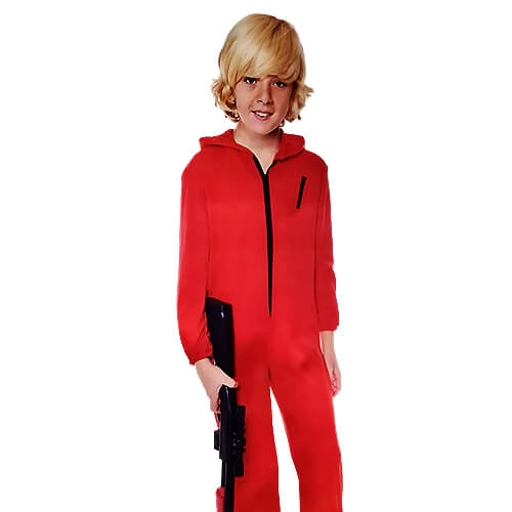 Disfraz Atracador Infantil mono rojo unisex