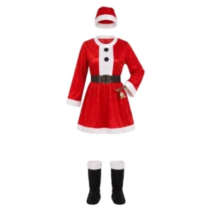 Disfraz de Mamá Noel Talla M – Vestido, Gorro, Cinturón y Cubrebotas