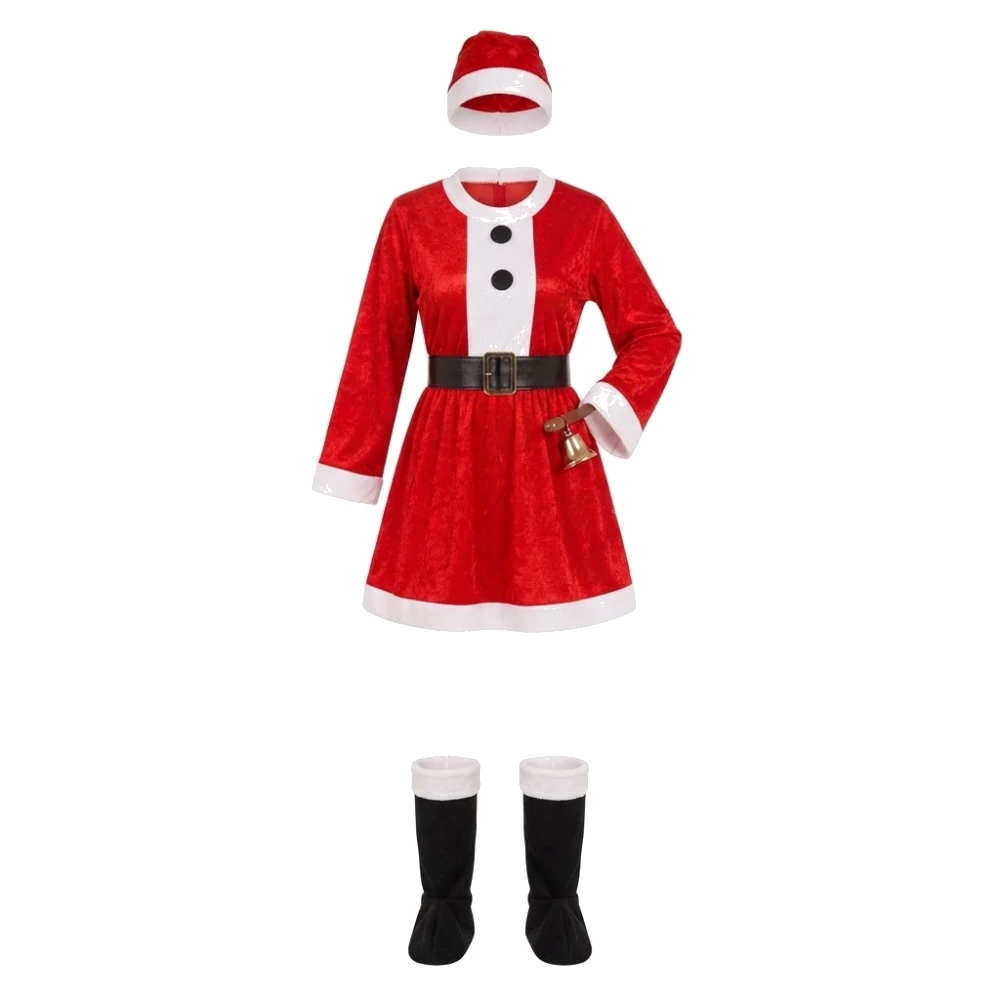 Disfraz de Mamá Noel Talla M – Vestido, Gorro, Cinturón y Cubrebotas