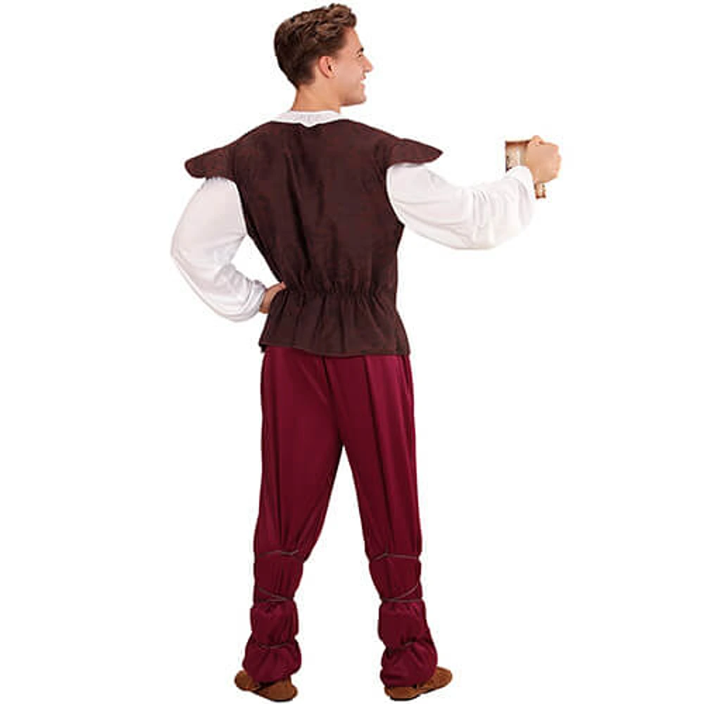 Disfraz de Tabernero Medieval Adulto – Camisa con Chaleco, Pantalones y Lazos para Piernas