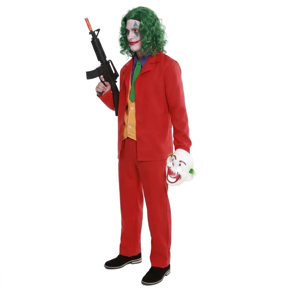 Disfraz Mad Clow Joker adulto (vista lateral)