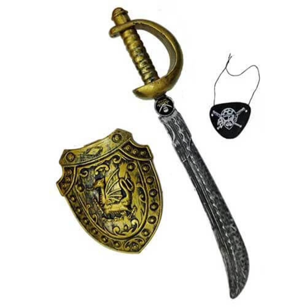 Espada con Escudo y Parche Pirata I