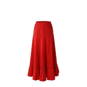 Falda flamenca infantil roja con un volante