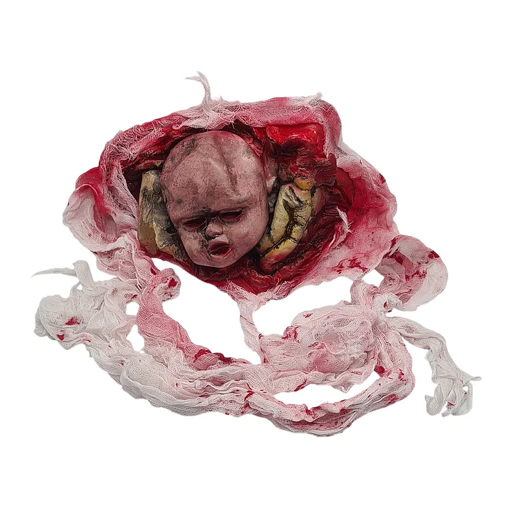 Cinturón de gasa con feto decorativo ensangrentado, accesorio de terror para Halloween