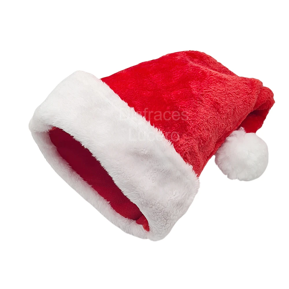 Gorro de Papá Noel rojo con borde blanco de 30×50 cm para adultos
