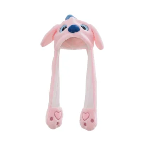 Gorro Peluche Stitch Koala Rosa con Luz y Movimiento en las Orejas