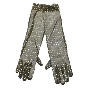 Guantes largos lentejuelas color oro 42 cm