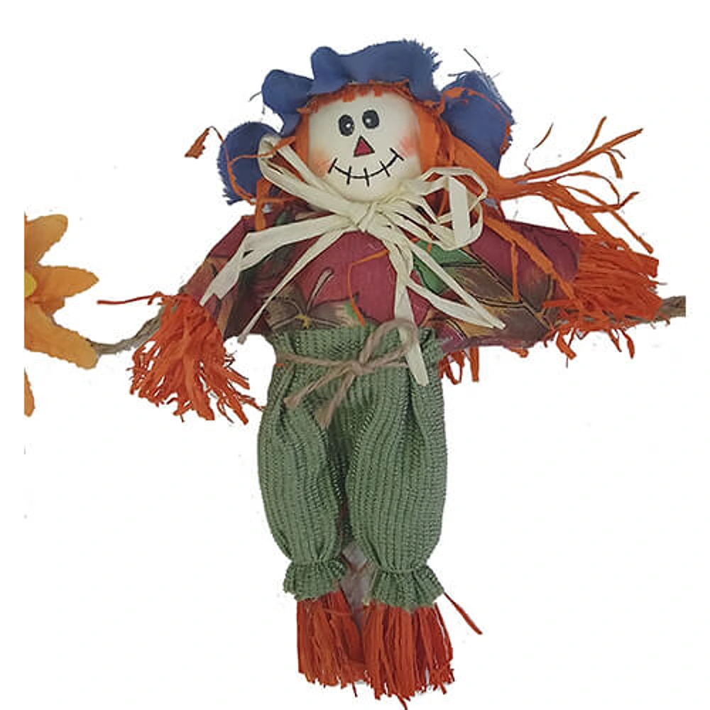 Guirnalda de Espantapájaros con Flores y Naranjas 🌻 – Decoración de Otoño y Halloween