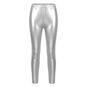 Leggins metalizados color plata
