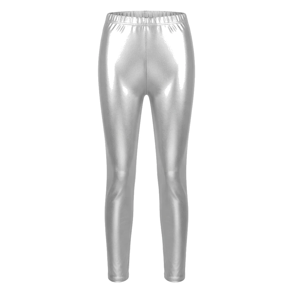 Leggins metalizados color plata