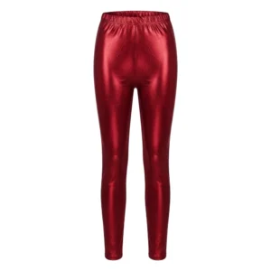 Leggins metalizados color rojo
