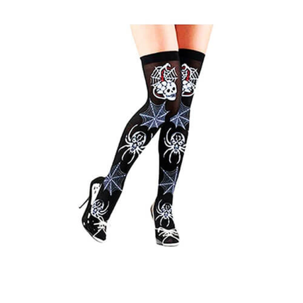 Medias Telaraña y Calavera Adulto H