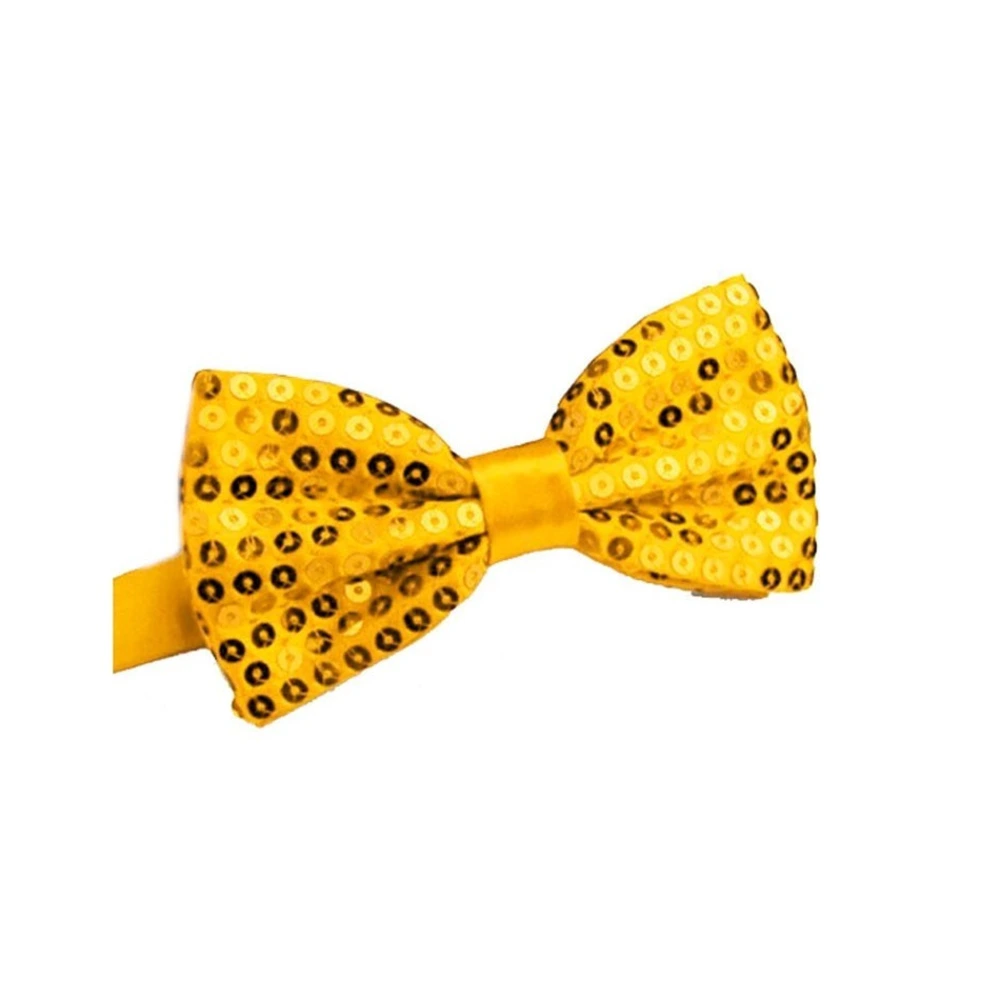 Pajarita lentejuelas oro