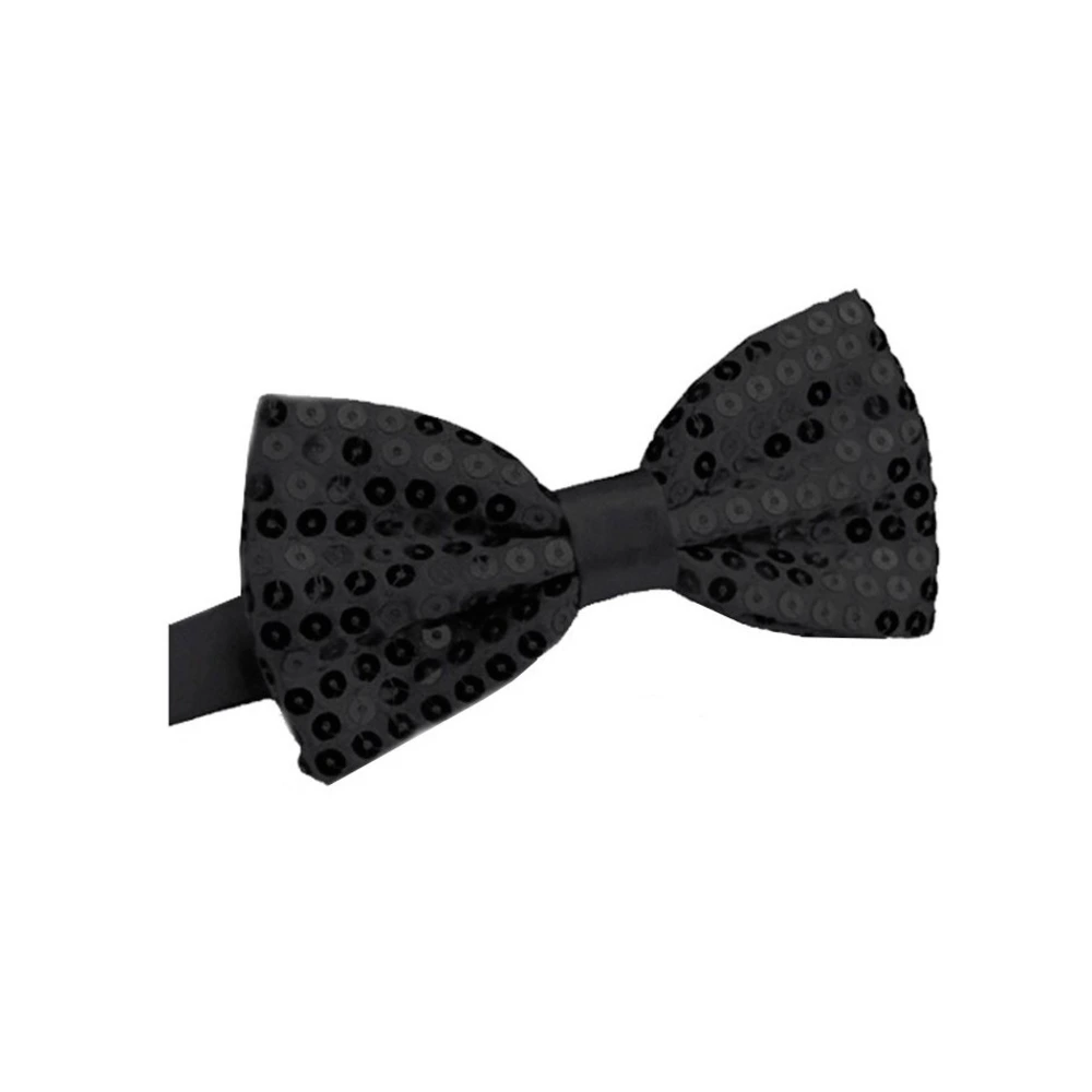 Pajarita lentejuelas negro