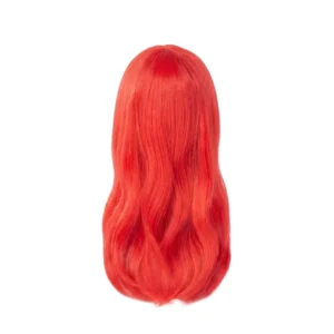 Peluca Lisa Larga Roja con Flequillo – Cabellera de Fantasía de 50 cm