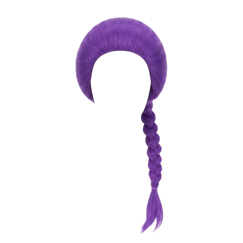 Peluca K-Pop Lila Morada con Trenza – Cabello Sintético para Cosplay, Anime y Disfraces