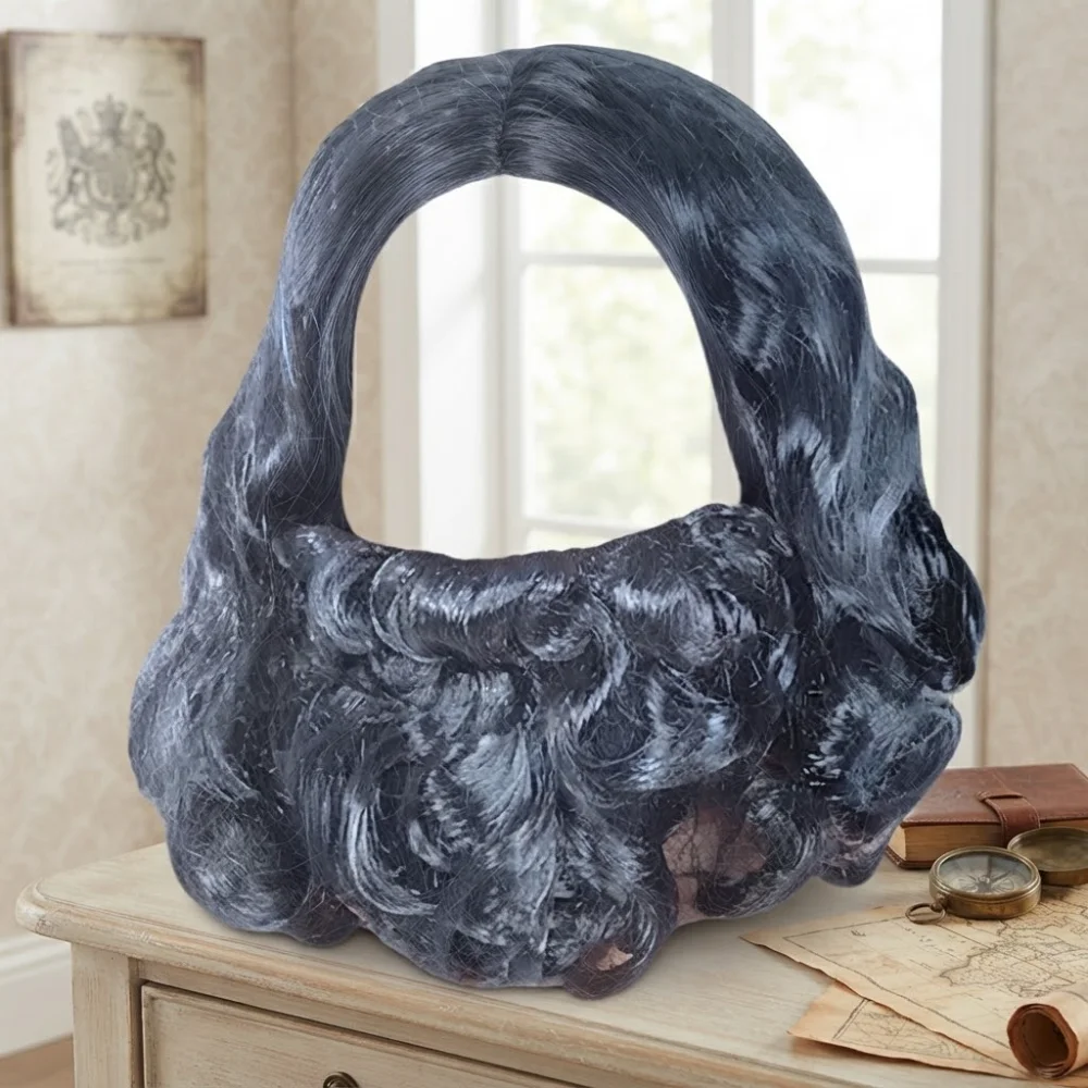 Peluca y barba rey gris