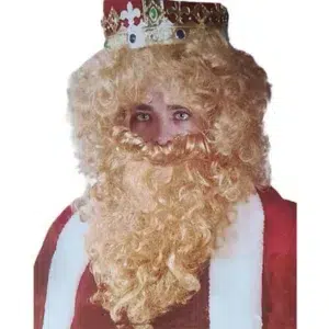 Peluca y barba rey rubio