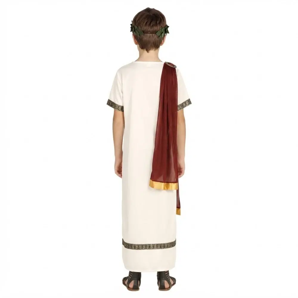 Disfraz de Romano con Banda Granate Infantil – Traje de Época Clásica para Niños – foto escena