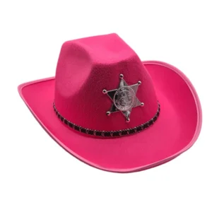 Sombrero de sheriff rosa adulto