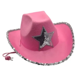 Sombrero de vaquero rosa estrella l