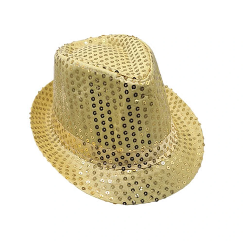 Sombrero lentejuelas dorado adulto