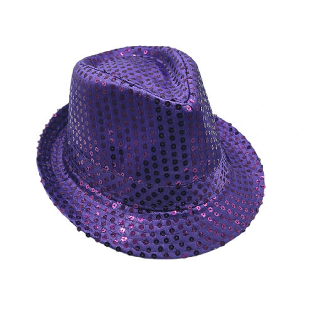 Sombrero lentejuelas morado adulto