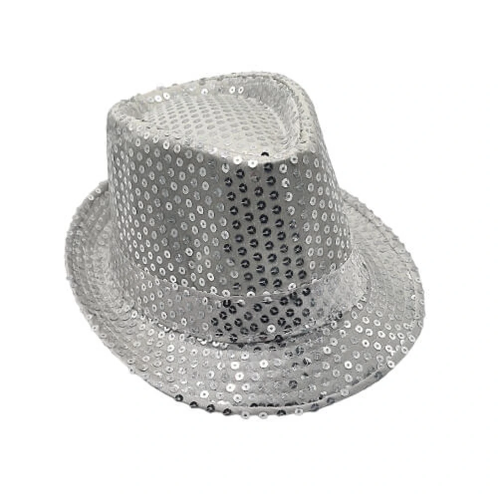 Sombrero lentejuelas plata adulto