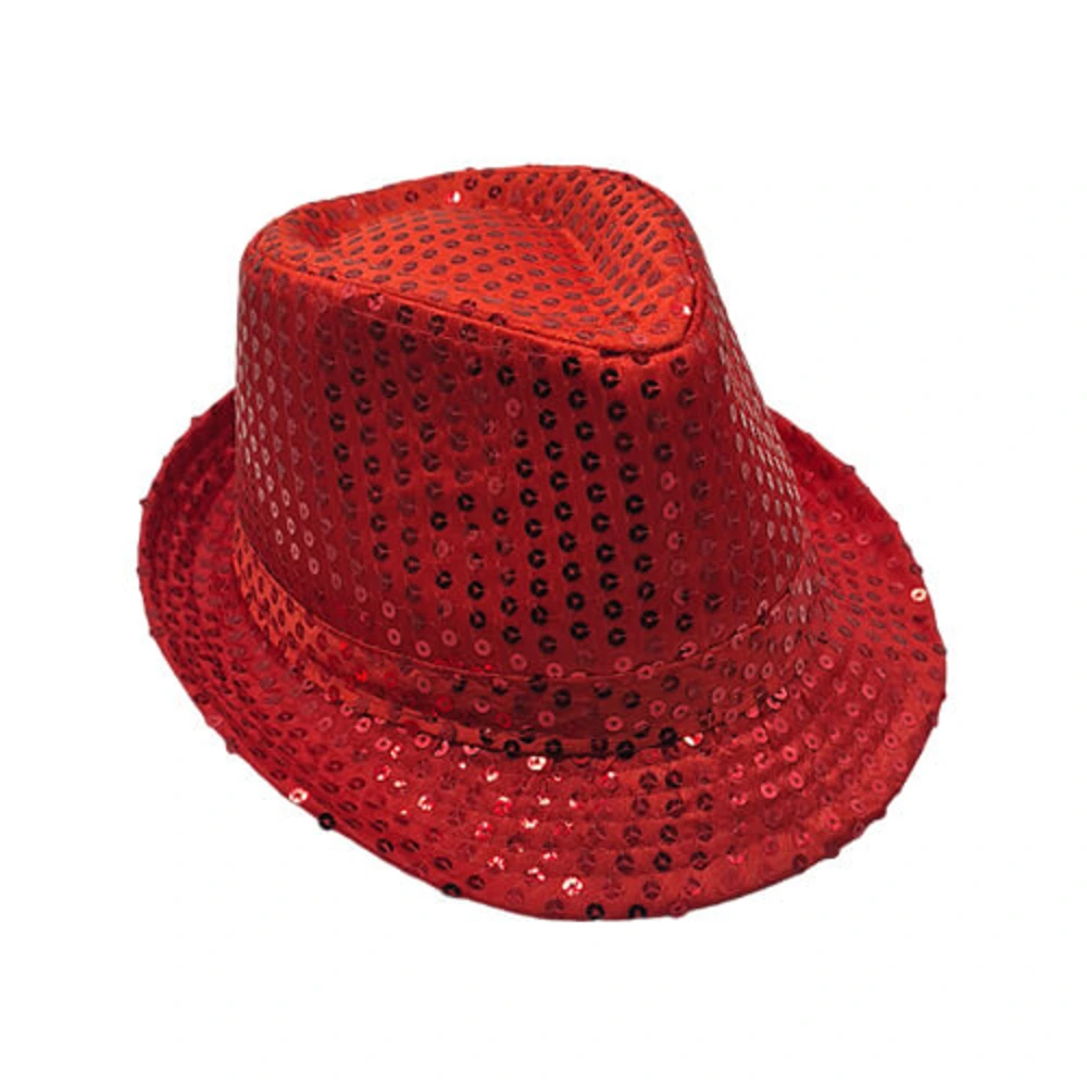 Sombrero lentejuelas rojo adulto