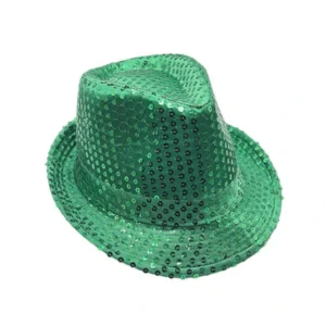Sombrero lentejuelas verde oscuro a