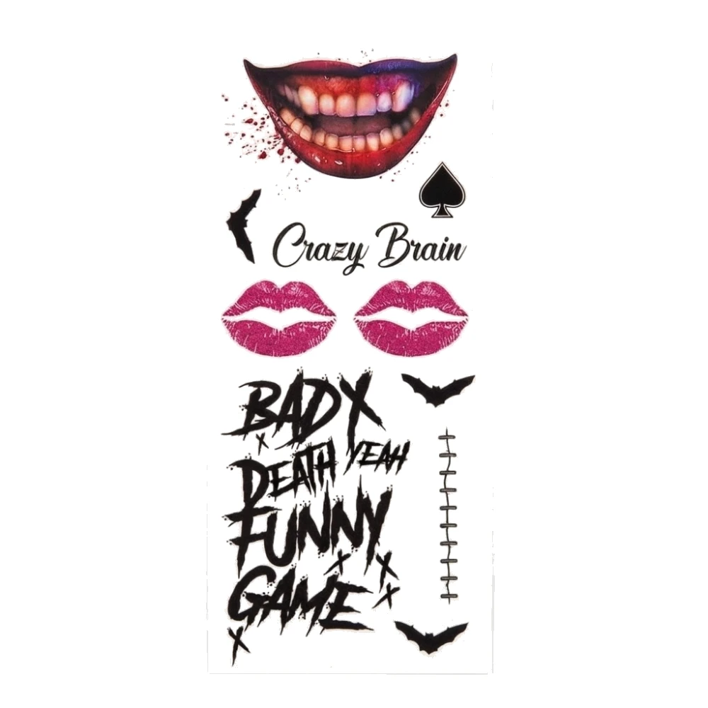 Tatuajes adhesivos 30x14cm Mr. Smile – Joker