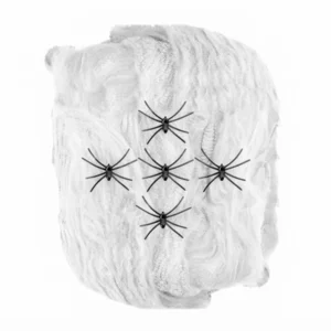 Telaraña Blanca 100Gr 🕷️ con Arañas – Decoración de Halloween