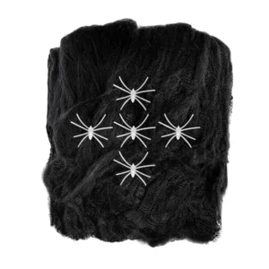 Telaraña Negra 100Gr 🕸️ con Arañas Fluorescentes – Decoración Halloween