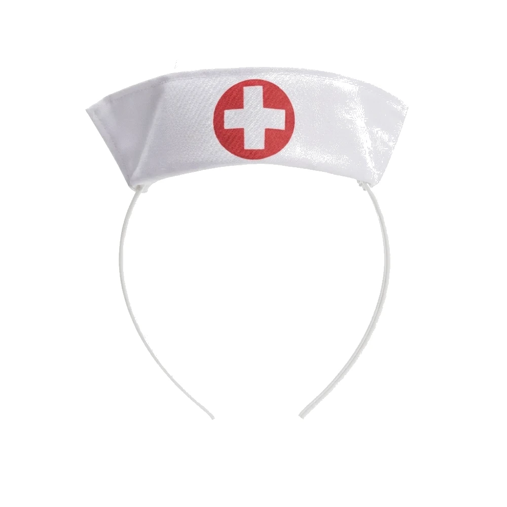 Tocado de Enfermera de Tela con Diadema – Accesorio de Sanitaria para Disfraz (Adulto e Infantil)