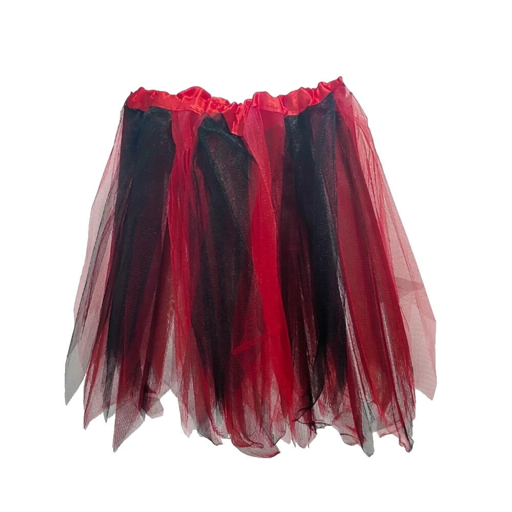 Tutú bicolor rojo con negro 30 cm