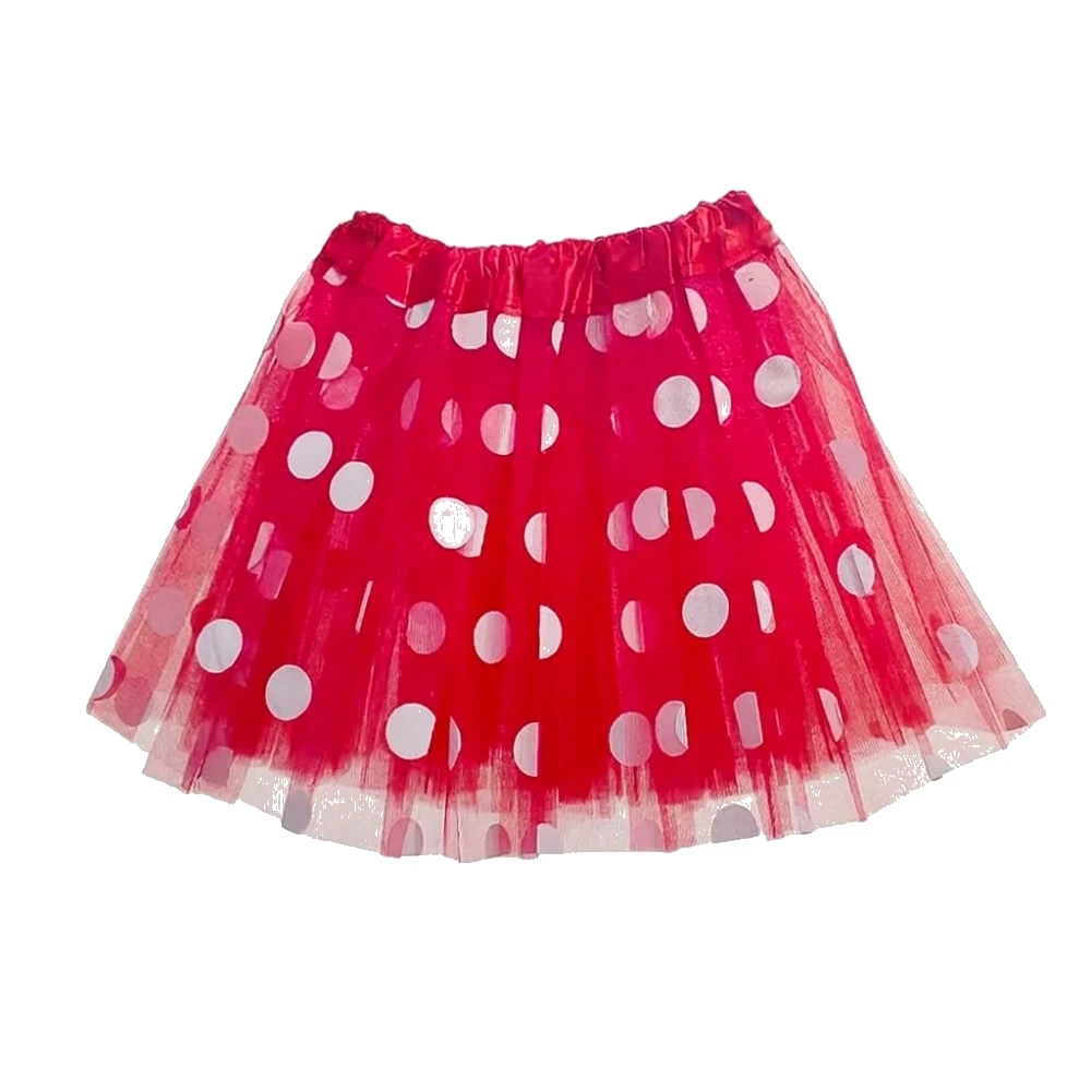 Tutú rojo con lunares blancos infantil 28 cm