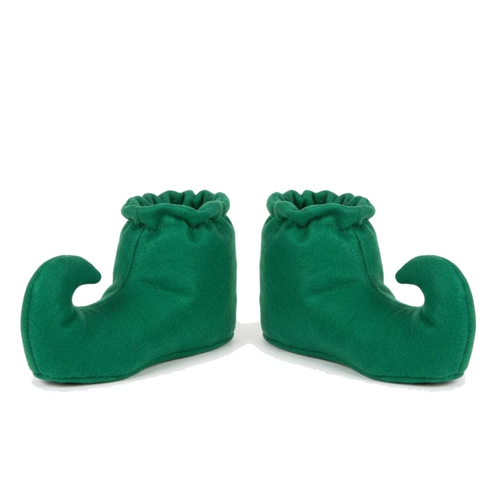 Zapatos Verdes de Elfo Adulto – Cubre Zapatos Navideños 37x16 cm